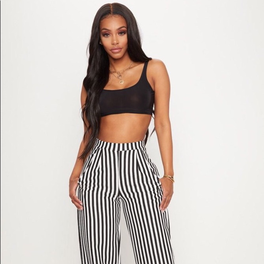 Striped Wide Long Pants